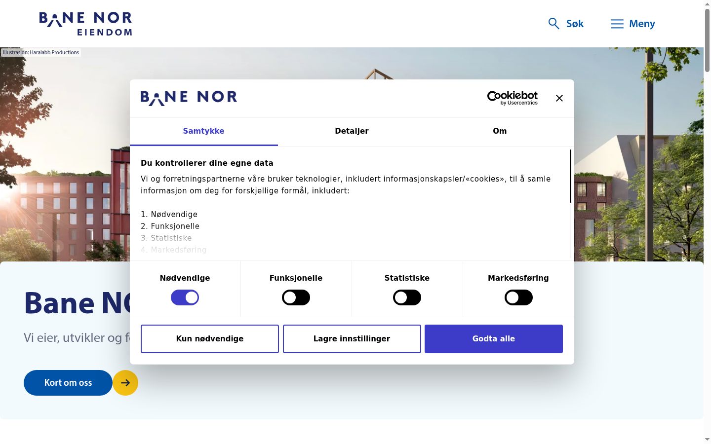 Screenshot of the consent banner shown before any interaction