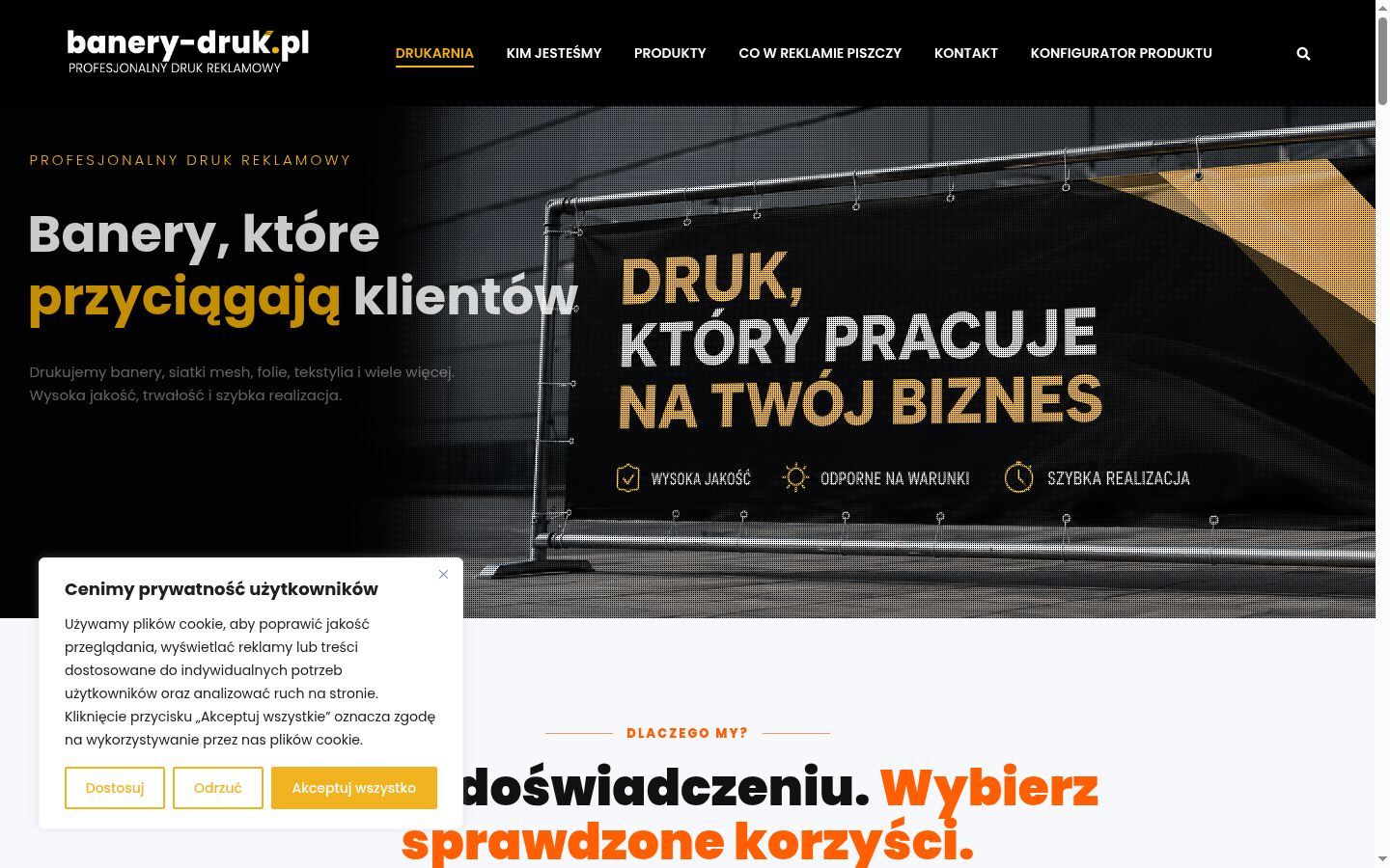 Képernyőkép a bármilyen interakció előtt megjelenő hozzájárulási bannerről