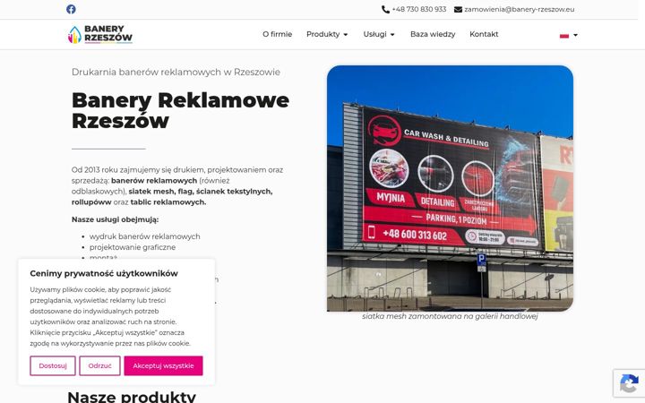Ekraanipilt saidist banery-rzeszow.eu