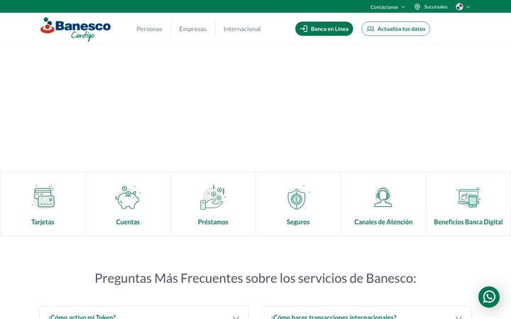 Screenshot of banesco.com.pa