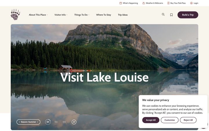 Screenshot of banfflakelouise.com
