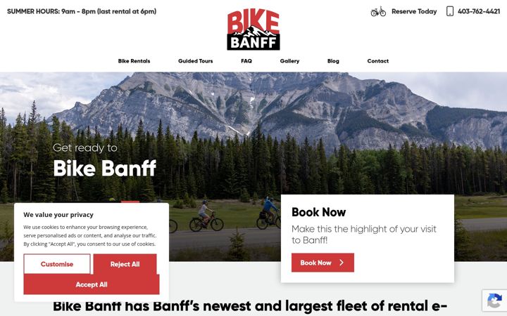 Screenshot of banffscootercompany.com