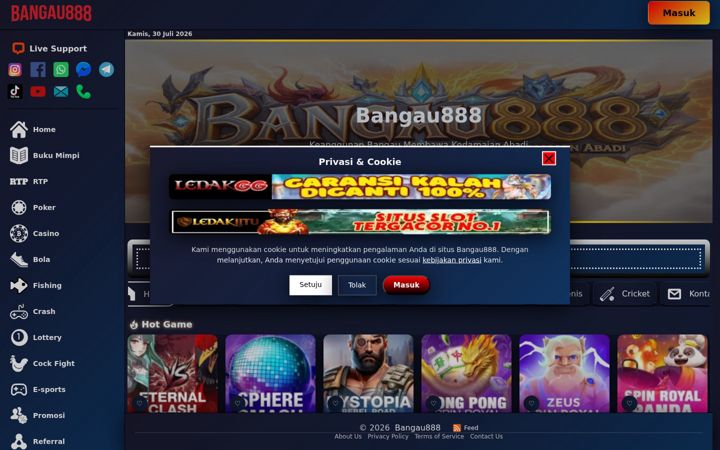 Screenshot of bangau888.com