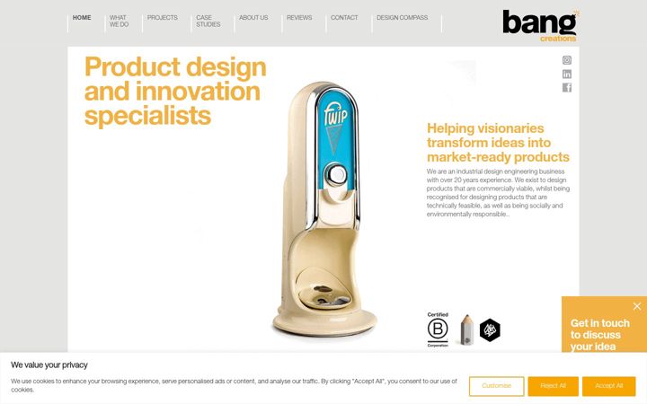 Screenshot of bangcreations.co.uk