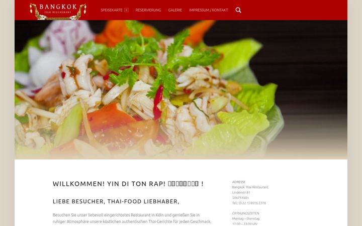 Screenshot of bangkok-thai-restaurant.de