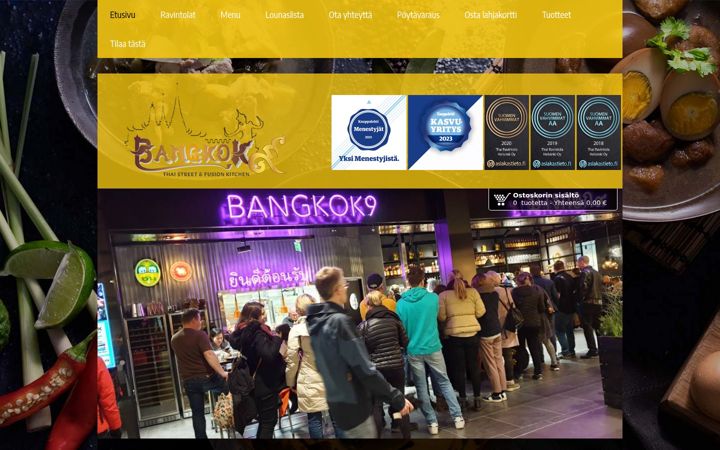 Screenshot of bangkok9restaurant.com