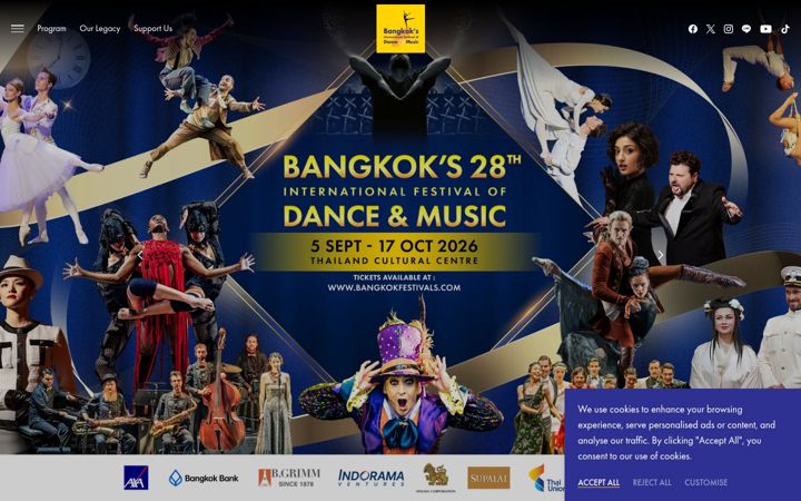 Screenshot of bangkokfestivals.com