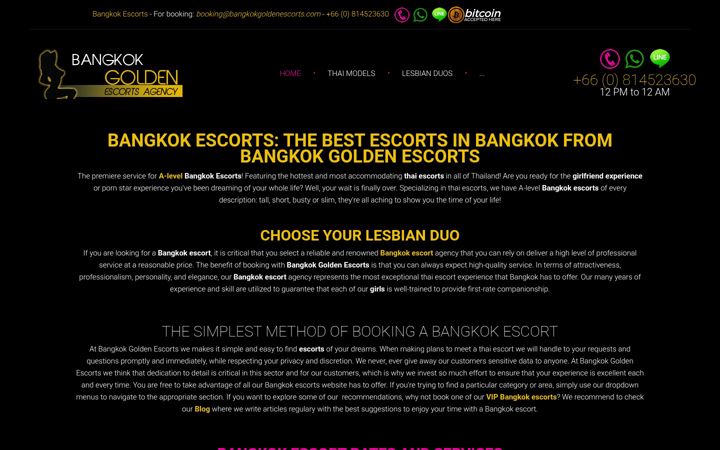 Screenshot of bangkokgoldenescorts.com
