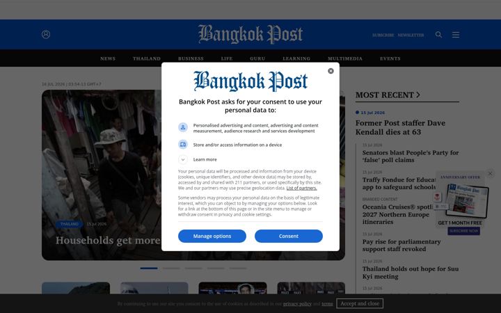 Snímek obrazovky bangkokpost.com