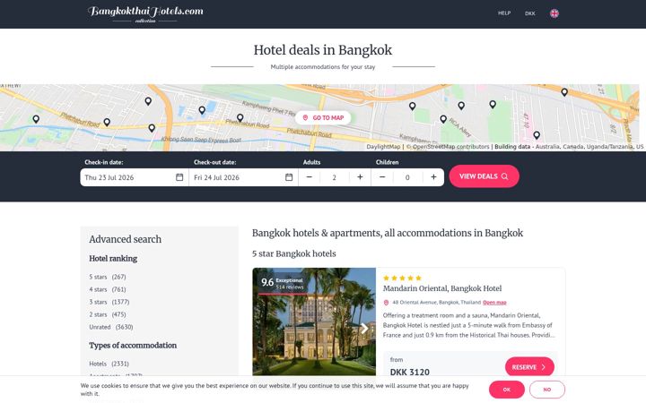 Screenshot of bangkokthaihotels.com