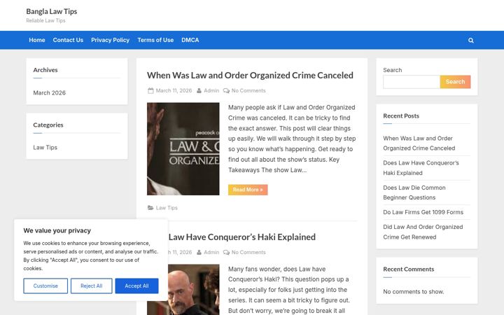 Screenshot of banglalawtips.com