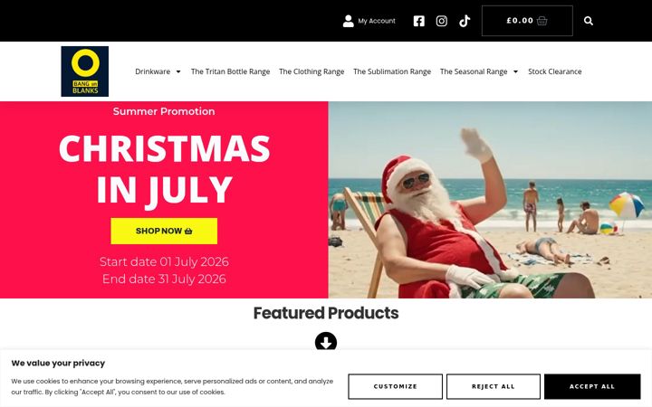 Screenshot of bangonblanks.com