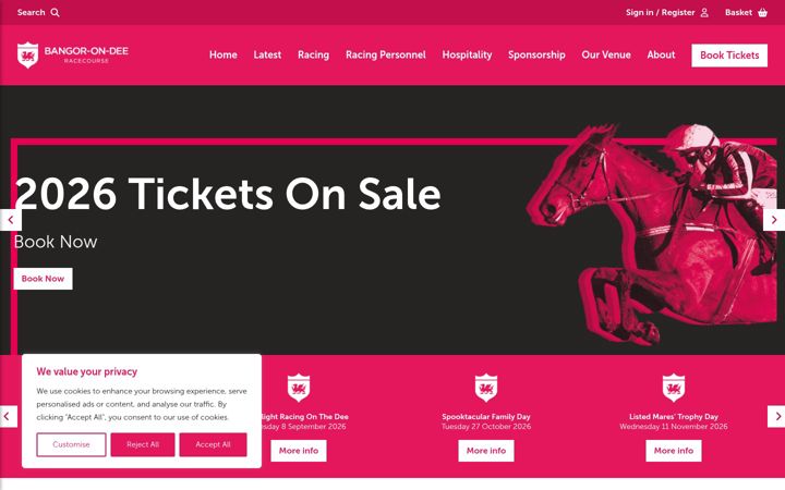 Screenshot von bangorondeeraces.co.uk