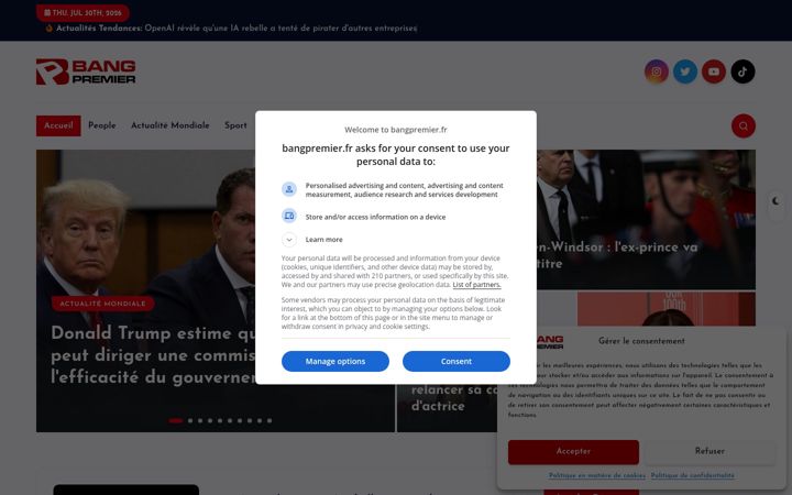 Zrzut ekranu bangpremier.fr