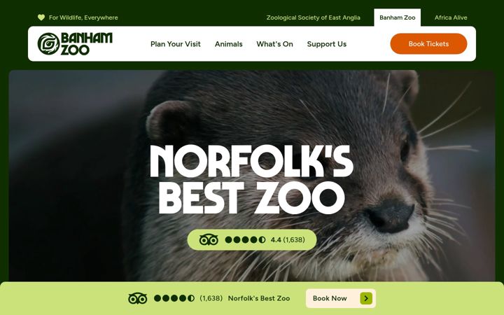 Screenshot of banhamzoo.co.uk