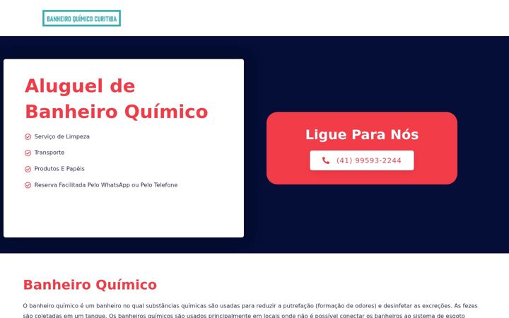 Screenshot of banheiroquimicocuritiba.com.br