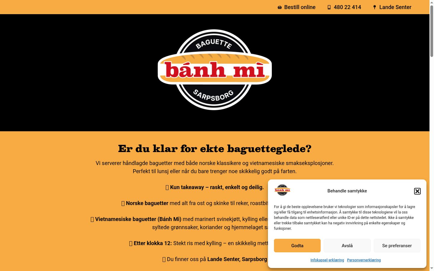 Screenshot of the consent banner shown before any interaction