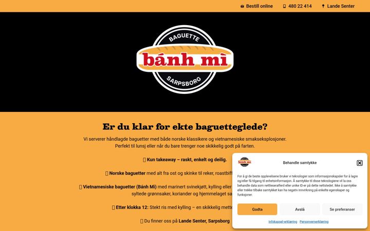 Screenshot of banhmi-baguette.no