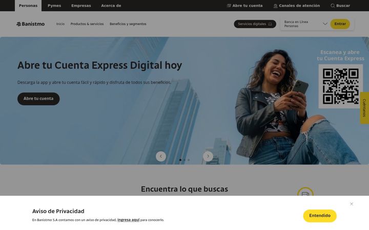 Screenshot of banistmo.com