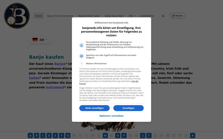 Screenshot of banjoweb.info