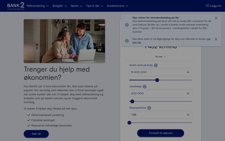 Zrzut ekranu bank2.no