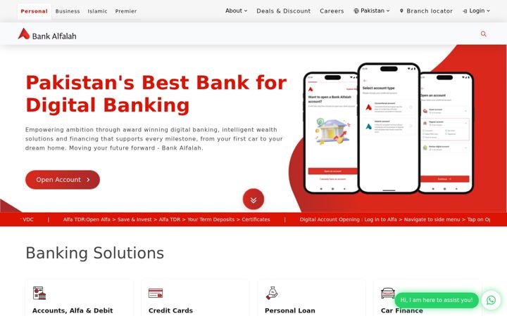 Screenshot of bankalfalah.com