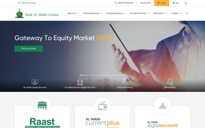 Screenshot of bankalhabib.com