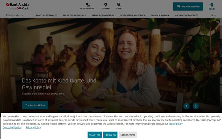 Screenshot of bankaustria.at