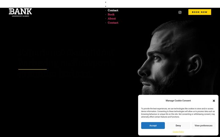 Screenshot of bankbarbershop.co.uk