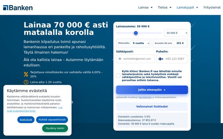 Screenshot of banken.fi