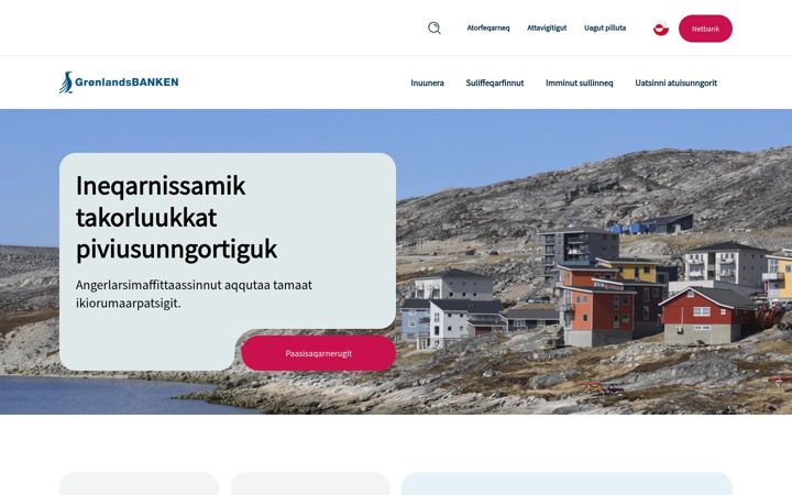 Screenshot of banken.gl