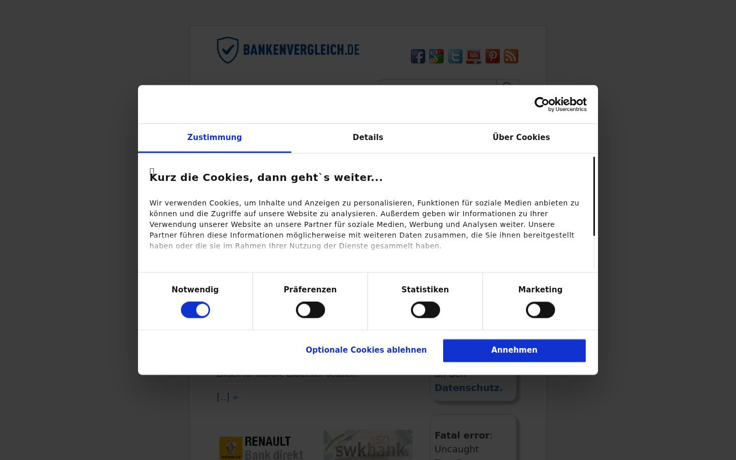 Capture d'écran de la bannière de consentement affichée avant toute interaction