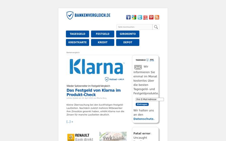 Screenshot του bankenvergleich.de
