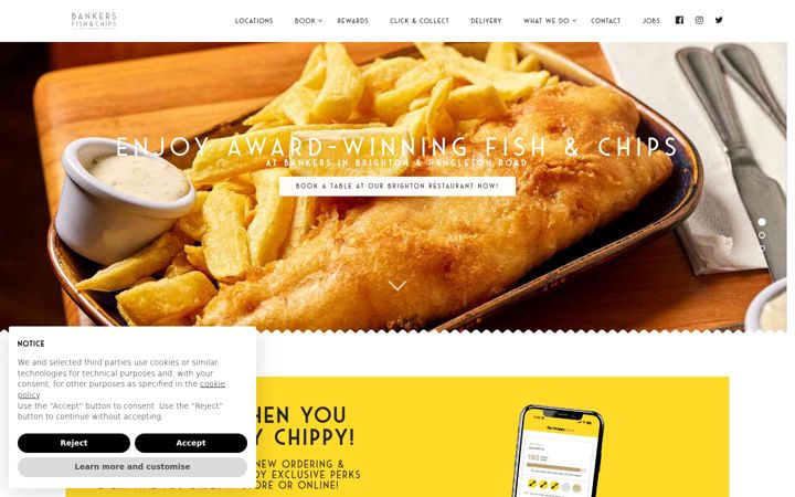 Screenshot di bankersfishandchips.co.uk