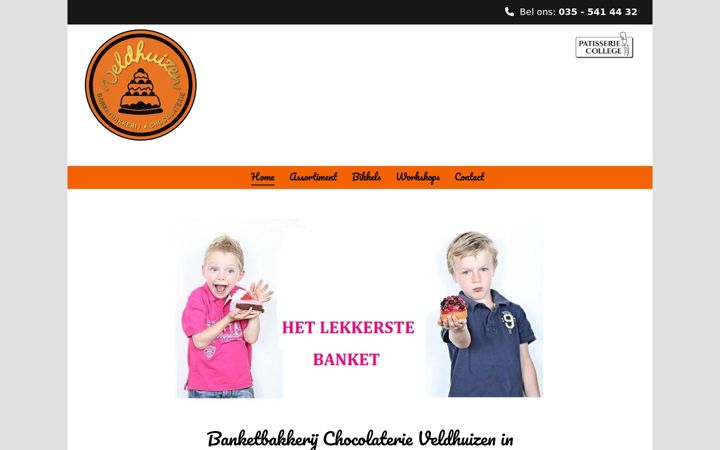 Screenshot of banketbakkerijveldhuizen.nl