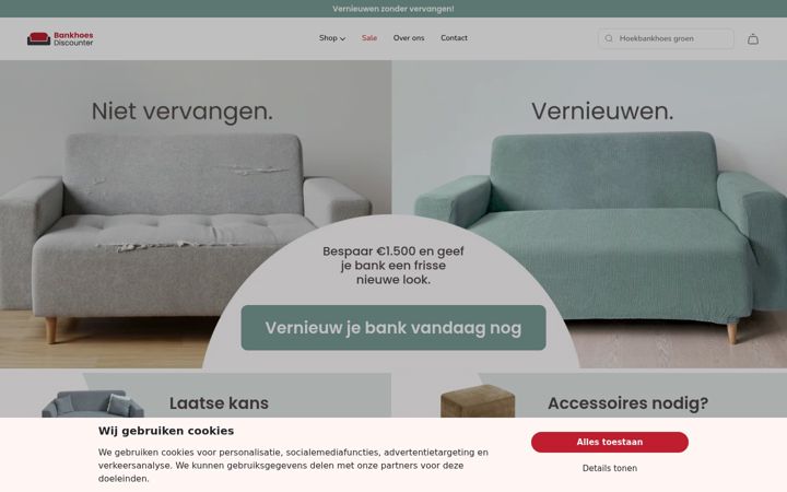 Screenshot von bankhoesdiscounter.nl
