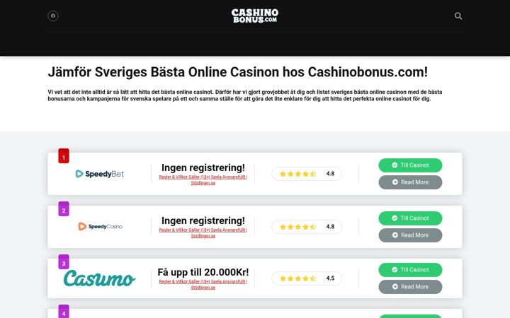 Screenshot of bankidkasino.se