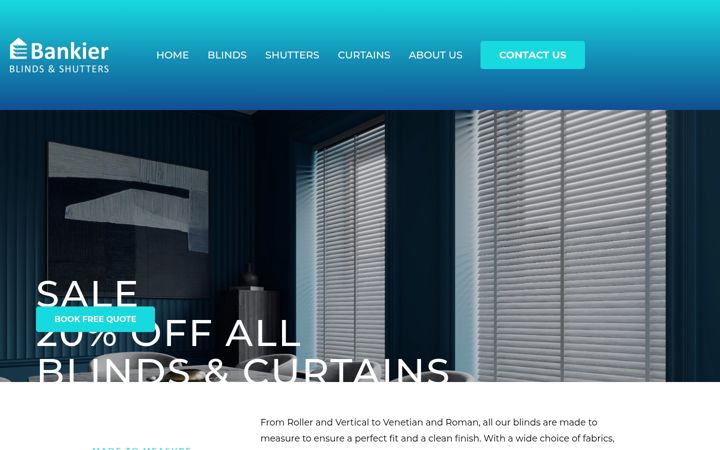 Screenshot of bankierblinds.com