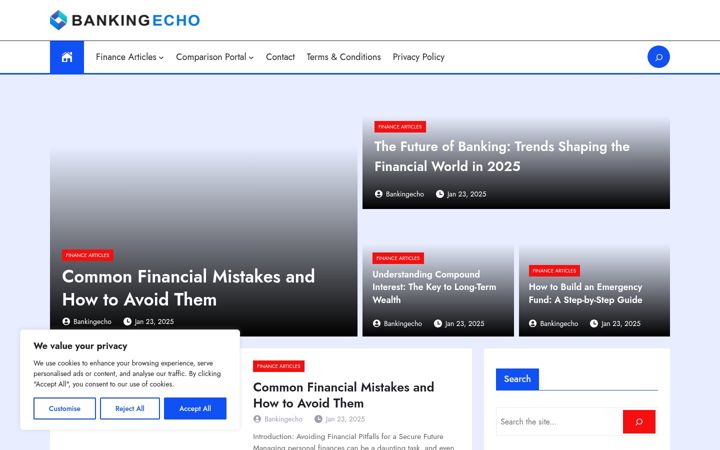 Screenshot of bankingecho.com
