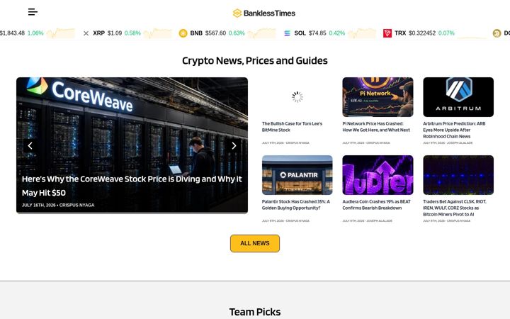 Screenshot of banklesstimes.com