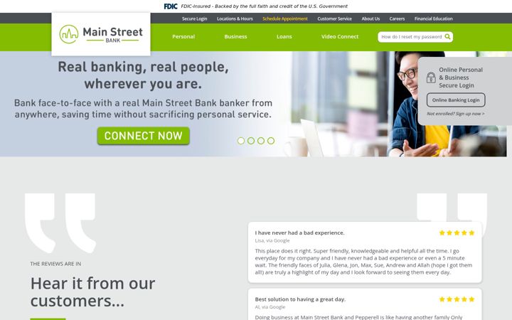 Screenshot of bankmainstreet.com