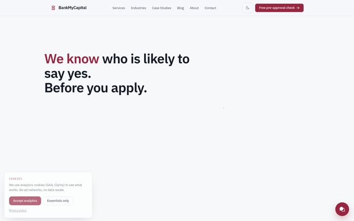 Screenshot of bankmycapital.com