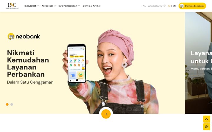 Screenshot von bankneo.co.id