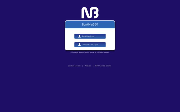 Screenshot of banknet360.co.mw