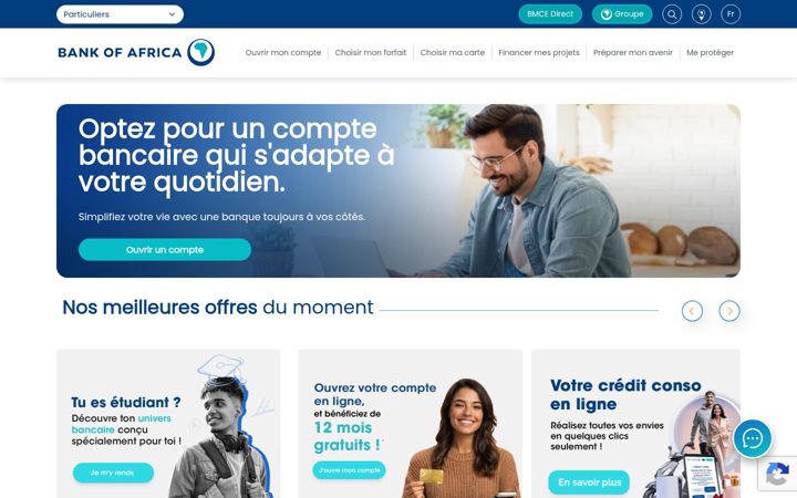 Screenshot of bankofafrica.ma