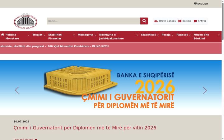 Screenshot of bankofalbania.org