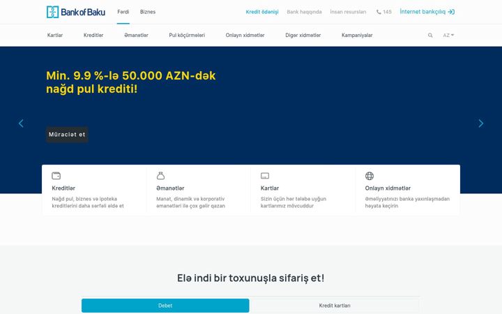 Screenshot of bankofbaku.com