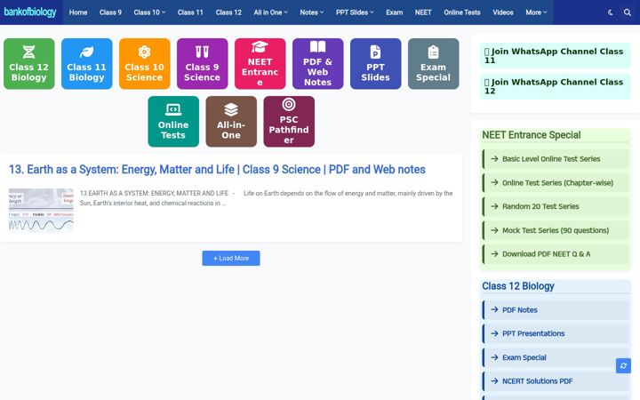 Screenshot of bankofbiology.com