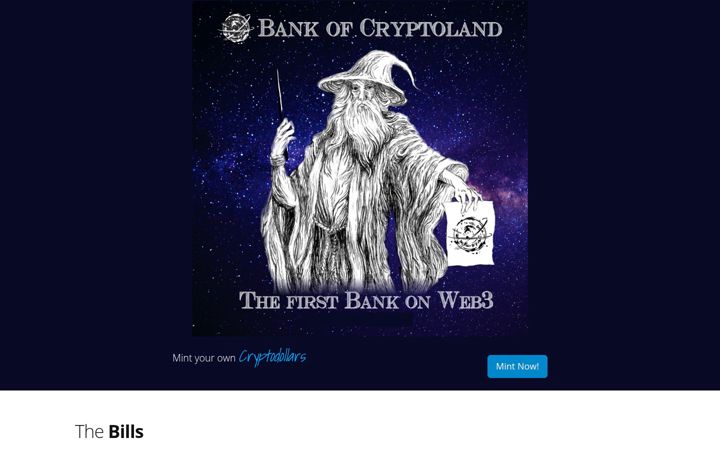 Screenshot of bankofcryptoland.com