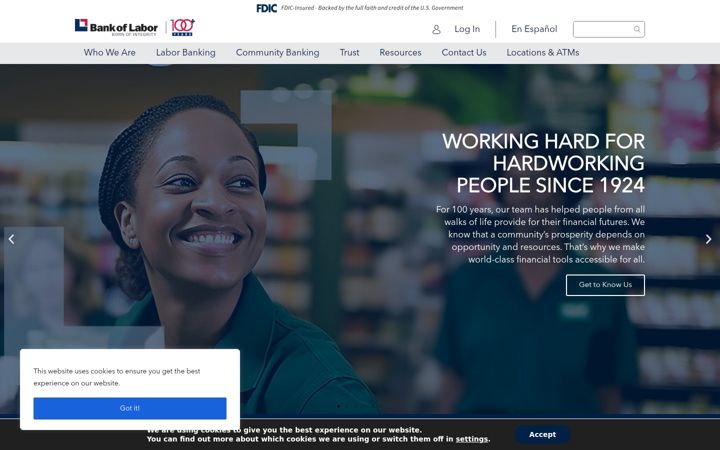 Screenshot of bankoflabor.com